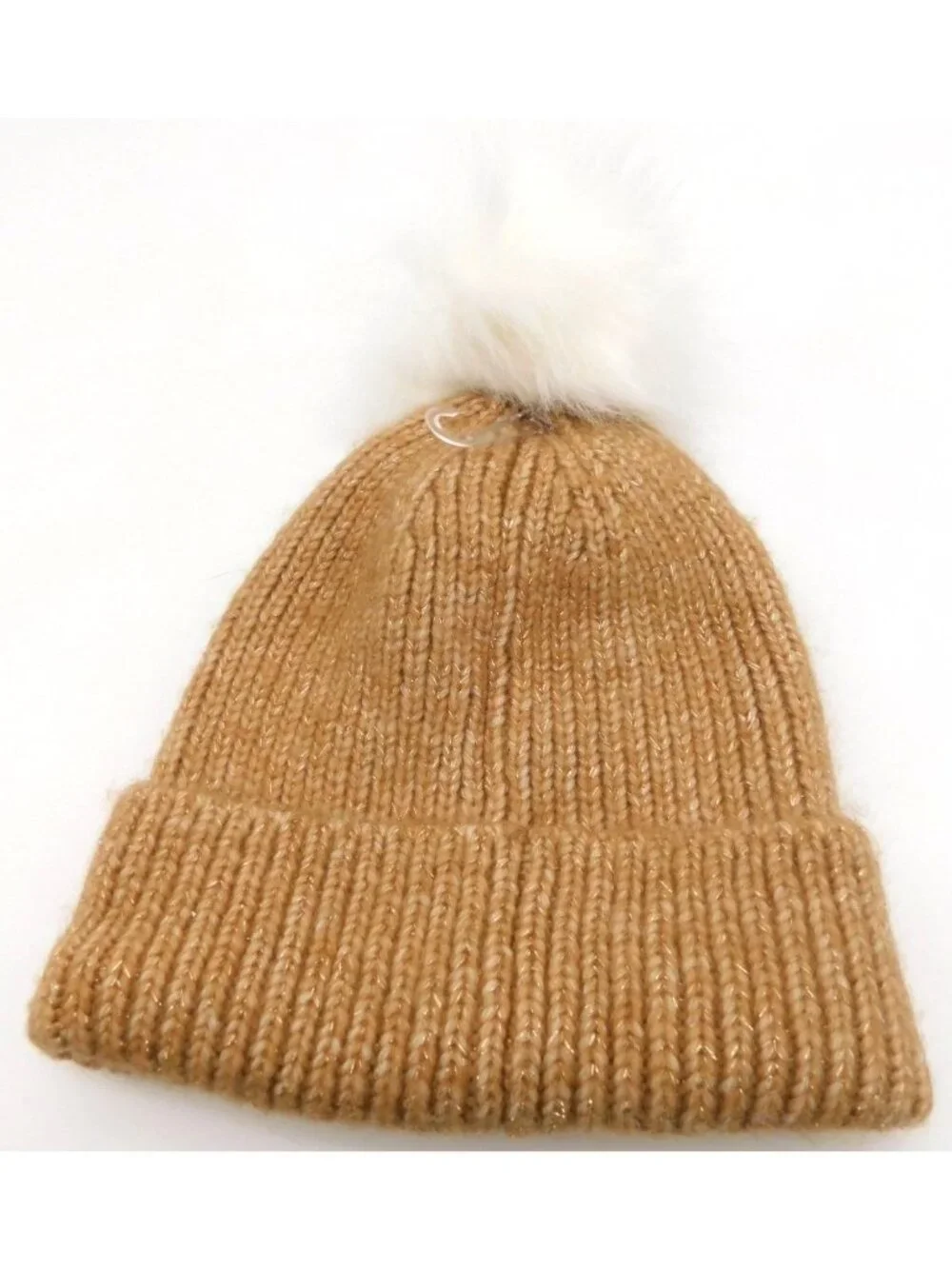 Claires Reindeer Knit Beanie With Pom-Pom Light Brown Antlers One Size